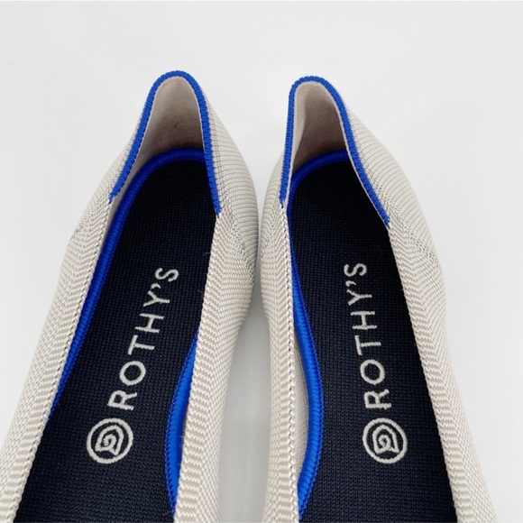 Rothy's Flax Birdseye Light Gray Textile Point Toe Flats - Picture 2 of 4